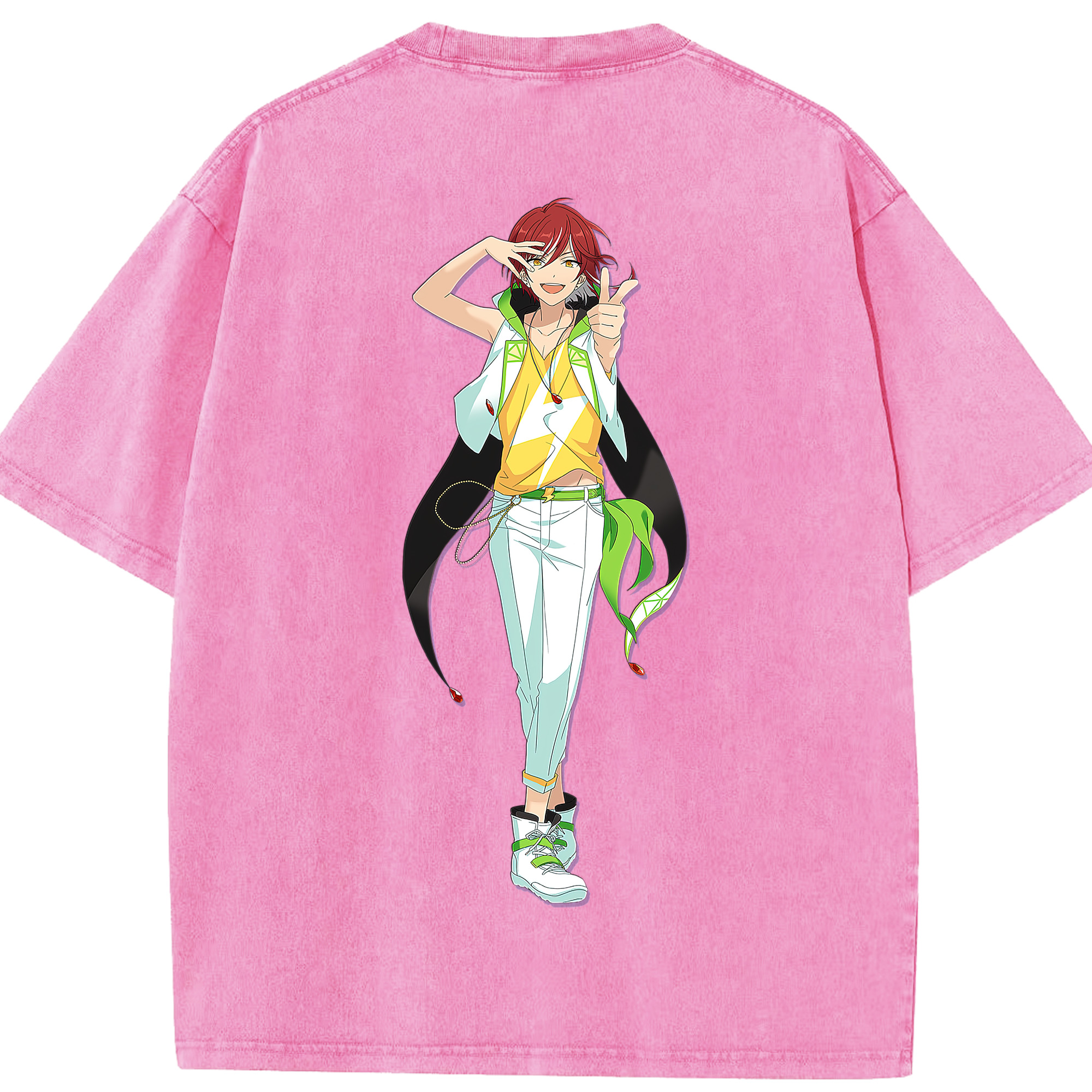 （画像用） あんさんぶるスターズ! Ensemble Stars 綿100% ヴィンテージ風 半袖Tシャツ（背面プリント）